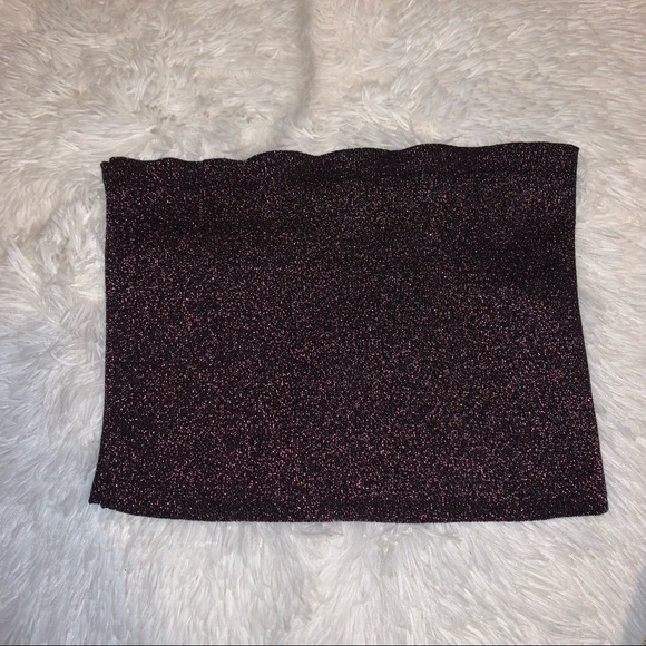 Zara Tops - Zara Purple Sparkly Tube Crop Top